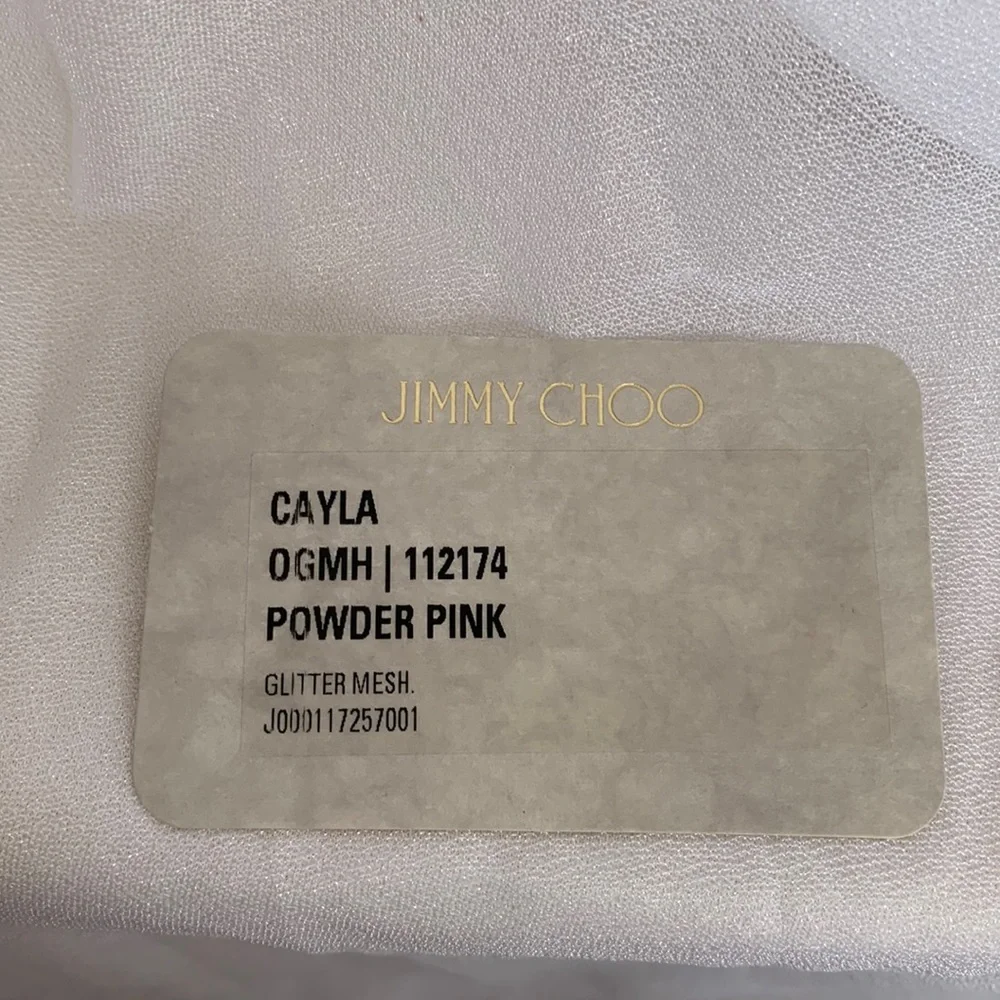 Brand New Jimmy Choo Cayla Clutch Powder Pink Glitter Mesh - Picture 7 of 8